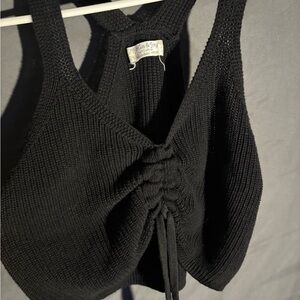 Black Knit Halter Top